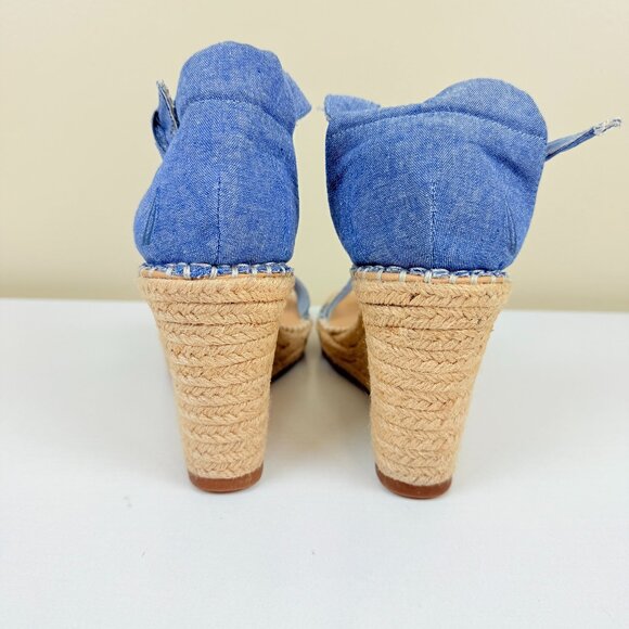 Nautica Denim Espadrille Wedge Sandals w/ Ankle Strap | 9.5 - Picture 4 of 6